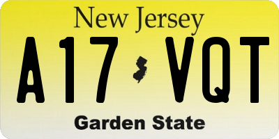 NJ license plate A17VQT