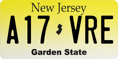 NJ license plate A17VRE