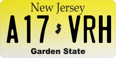 NJ license plate A17VRH