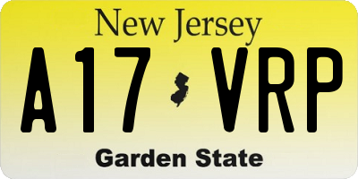 NJ license plate A17VRP