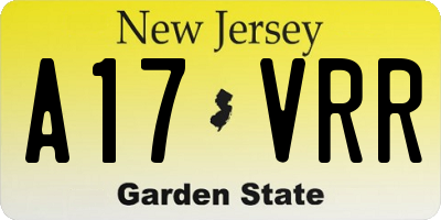 NJ license plate A17VRR