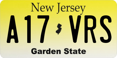 NJ license plate A17VRS