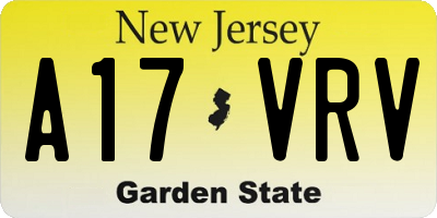 NJ license plate A17VRV