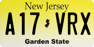NJ license plate A17VRX
