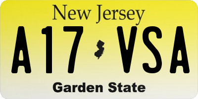 NJ license plate A17VSA