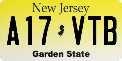 NJ license plate A17VTB