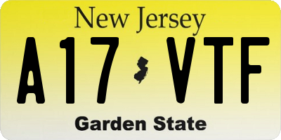 NJ license plate A17VTF