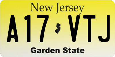 NJ license plate A17VTJ