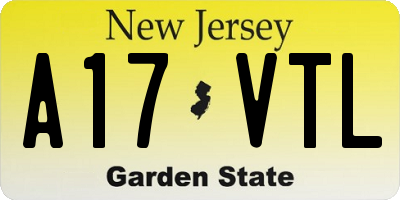 NJ license plate A17VTL