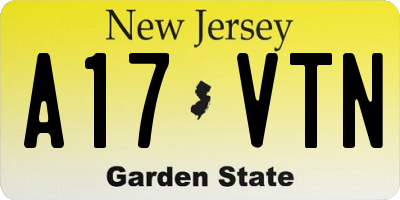 NJ license plate A17VTN