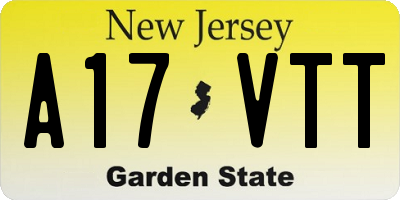 NJ license plate A17VTT
