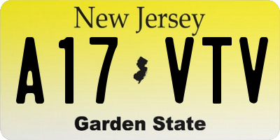 NJ license plate A17VTV