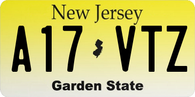 NJ license plate A17VTZ