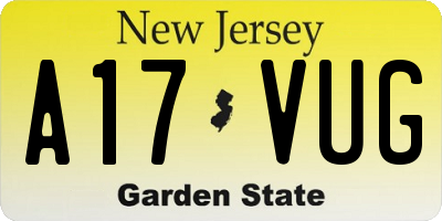 NJ license plate A17VUG