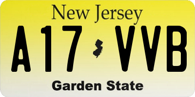 NJ license plate A17VVB
