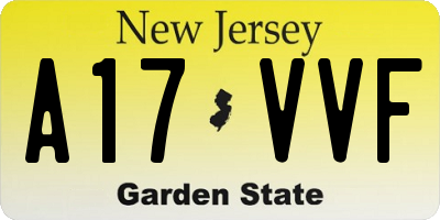 NJ license plate A17VVF