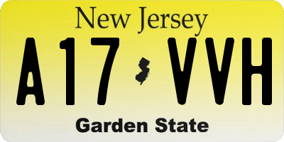NJ license plate A17VVH