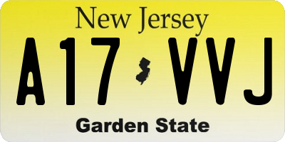 NJ license plate A17VVJ
