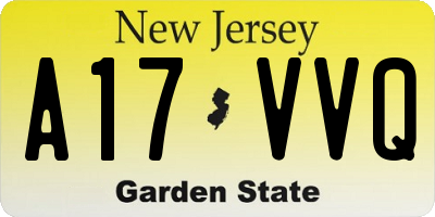NJ license plate A17VVQ