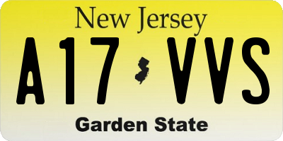 NJ license plate A17VVS