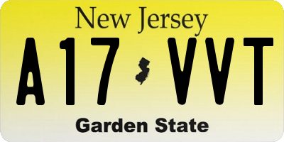 NJ license plate A17VVT