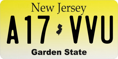 NJ license plate A17VVU