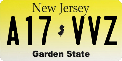 NJ license plate A17VVZ