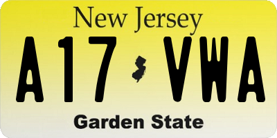 NJ license plate A17VWA
