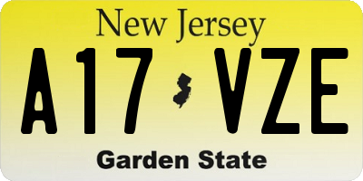 NJ license plate A17VZE