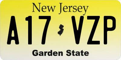 NJ license plate A17VZP