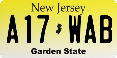 NJ license plate A17WAB