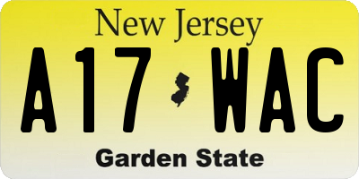 NJ license plate A17WAC