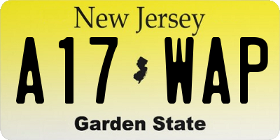 NJ license plate A17WAP