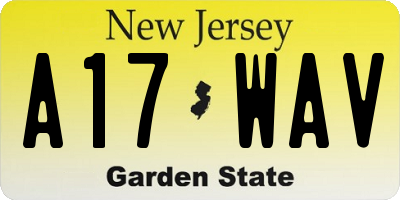NJ license plate A17WAV