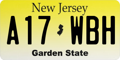 NJ license plate A17WBH