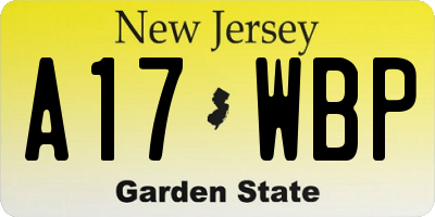 NJ license plate A17WBP