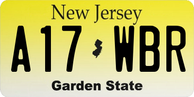 NJ license plate A17WBR