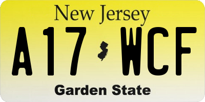NJ license plate A17WCF