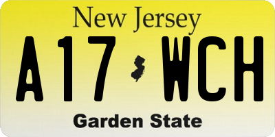 NJ license plate A17WCH