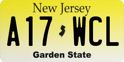 NJ license plate A17WCL