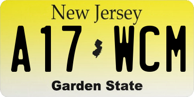 NJ license plate A17WCM
