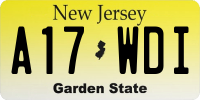 NJ license plate A17WDI