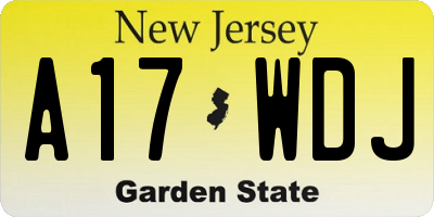 NJ license plate A17WDJ
