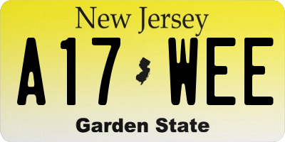 NJ license plate A17WEE