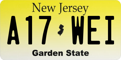 NJ license plate A17WEI
