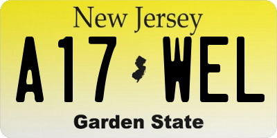 NJ license plate A17WEL