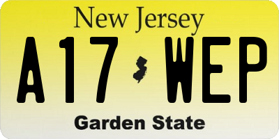 NJ license plate A17WEP