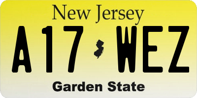 NJ license plate A17WEZ