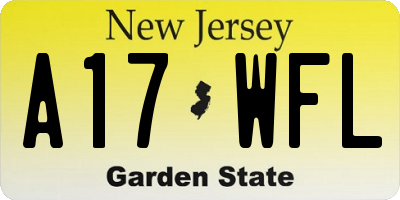 NJ license plate A17WFL
