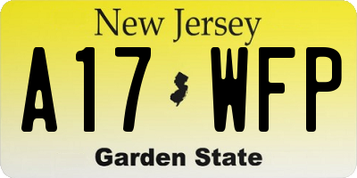 NJ license plate A17WFP